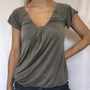 Aritzia Wilfred Audry Lyocell Blend Ruched Front Top S